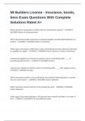 MI Builders License - Insurance&comma; bonds&comma; liens Exam Questions With Complete Solutions Rated A&plus;