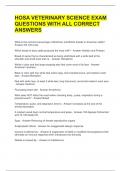HOSA VETERINARY SCIENCE EXAM QUESTIONS WITH ALL CORRECT ANSWERS 