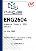 ENG2604 Assignment 1 &lpar;DETAILED ANSWERS&rpar; Semester 1 2025 - DISTINCTION GUARANTEED