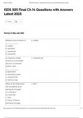 ISDS 505 Final Ch 14 Questions with Answers Latest 2025