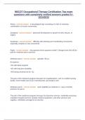NBCOT Occupational Therapy Certification Top exam questions with completely verified answers graded A&plus;&period; 2024&sol;2025