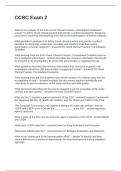 CCRC Exam 2 Questions and Answers Correct