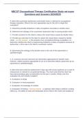 NBCOT Occupational Therapy Certification Study set exam Questions and Answers 2024&sol;2025