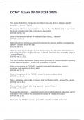 CCRC Exam 03-19-2024-2025 Questions and Answers 100&percnt; Solved
