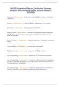 NBCOT Occupational Therapy Certification Top exam questions with completely verified answers graded A&plus;&period; 2024&sol;2025