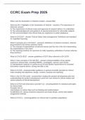 CCRC Exam Prep 2025 Questions and Answers Fully Solved