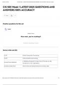 CIS 505 Week 1 LATEST 2025 QUESTIONS AND ANSWERS 100&percnt; ACCURACY