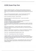 CCRC Exam Prep Test Questions and Answers Correct