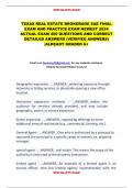 TEXAS REAL ESTATE BROKERAGE SAE FINAL  EXAM AND PRACTICE EXAM NEWEST 2024  ACTUAL EXAM 450 QUESTIONS AND CORRECT  DETAILED ANSWERS &lpar;VERIFIED ANSWERS&rpar;  &vert;ALREADY GRADED A&plus;