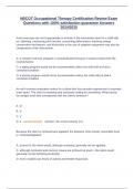 NBCOT Occupational Therapy Certification Review Exam Questions with 100&percnt; satisfaction guarantee Answers 2024&sol;2025