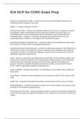 ICH GCP for CCRC Exam Prep Questions and Answers Accurate