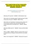 FIELD SANITATION ACTUAL EXAM WITH  QUESTIONS AND VERIFIED CORRECT  ANSWERS&comma; GRADED A&plus;
