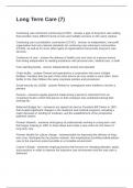 Long Term Care &lpar;7&rpar; Questions and Answers Graded A&plus;