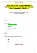 FIELD SANITATION ACTUAL EXAM WITH  MULTIPLE CHOICE QUESTIONS AND VERIFIED  CORRECT ANSWERS&comma; GRADED A&plus;