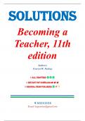 Solutions for Becoming a Teacher 11th Edition by Forrest Parkay&comma; All Chapters Covered