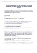 NBCOT Occupational Therapy Certification Proficiency knowledge test Exam Questions and certified Answers 2024&sol;2025