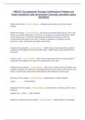 NBCOT Occupational Therapy Certification Problem set Exam Questions with all answers Correctly provided Latest 2024&sol;2025