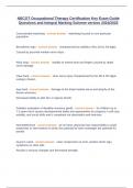 NBCOT Occupational Therapy Certification Key Exam Guide Questions and Integral Marking Scheme version 2024&sol;2025