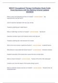 NBCOT Occupational Therapy Certification Study Guide Exam Questions with Key Marking Scheme Updated 2024&sol;2025