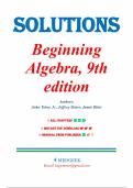 Solutions for Beginning Algebra 9th Edition by John Tobey&comma; Jeffrey Slater&comma; Jenny Crawford&comma; Jamie Blair&comma; All Chapters 1-10