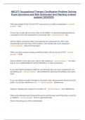 NBCOT Occupational Therapy Certification Problem Solving Exam Questions and With Distinction level Marking scheme updated 2024&sol;2025
