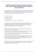 NBCOT Occupational Therapy Certification Problem set study Exam Questions and Correct Answers Guaranteed Success 2024&sol;2025