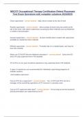 NBCOT Occupational Therapy Certification Retest Placement Test Exam Questions with complete solutions 2024&sol;2025