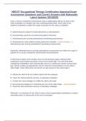 NBCOT Occupational Therapy Certification Appraisal Exam Assessment Questions and Correct Answers with Rationales Latest Updates 2024&sol;2025