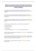 NBCOT Occupational Therapy Certification Preparedness Baseline Exam Knowledge Questions with Expertly written solution 2024&sol;2025
