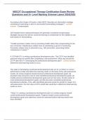 NBCOT Occupational Therapy Certification Exam Review Questions and A&plus; Level Marking Scheme Latest 2024&sol;2025