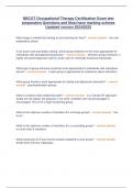 NBCOT Occupational Therapy Certification Exam test preparation Questions and Must have marking scheme Updated version 2024&sol;2025