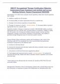 NBCOT Occupational Therapy Certification Objective Assessment Exam Questions and verified and correct Marking Scheme&comma; Newest Guaranteed 2024&sol;2025