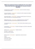 NBCOT Occupational Therapy Certification Pre course Study Guide Exam Questions and Verified for Accuracy Answers 2024&sol;2025