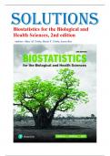 Solutions for Biostatistics for the Biological and Health Sciences 2nd Edition by Marc Triola &lpar;All Chapters&rpar;