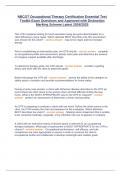 NBCOT Occupational Therapy Certification Essential Test Toolkit Exam Questions and Approved with Distinction Marking Scheme Latest 2024&sol;2025