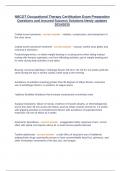 NBCOT Occupational Therapy Certification Exam Preparation Questions and Assured Success Solutions Newly updates 2024&sol;2025