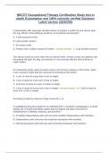 NBCOT Occupational Therapy Certification Study test in depth Examination and 100&percnt; correctly verified Solutions Latest version 2024&sol;2025