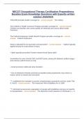 NBCOT Occupational Therapy Certification Preparedness Baseline Exam Knowledge Questions with Expertly written solution 2024&sol;2025