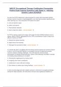 NBCOT Occupational Therapy Certification Prerequisite Pretest Exam training Questions with Rated A &plus; Marking Scheme Latest 2024&sol;2025