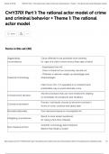 CMY3701 Part 1&colon; The rational actor model of crime and criminal behaviour &plus; Theme 1&colon; The rational actor model