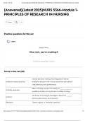&lbrace;Answered&rcub;&lbrace;Latest 2025&rcub;NURS 5366-Module 1- PRINCIPLES OF RESEARCH IN NURSING