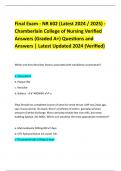 Final Exam - NR 602 &lpar;Latest 2024 &sol; 2025&rpar; - Chamberlain College of Nursing Verified Answers &lpar;Graded A&plus;&rpar; Questions and Answers &vert; Latest Updated 2024 &lpar;Verified&rpar;