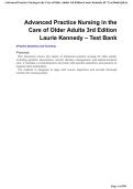 Advanced Practice Nursing in the Care of Older Adults 3rd Edition Kennedy-Malone Laurie Duffy &ndash; Test Bank with Practice Questions and Answers