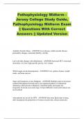 Pathophysiology Midterm - Jersey College Study Guide&comma; Midterm Exam 