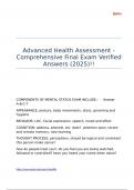 Advanced Health Assessment - Comprehensive Final Exam Verified Answers &lpar;2025&rpar;&excl;&excl;