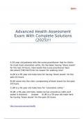 Advanced Health Assessment Exam With Complete Solutions &lpar;2025&rpar;&excl;&excl;