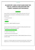 AG ACNP DRT 3 AND 2 STUDY GUIDE EXAM THIS YEAR ALL COMPLETE 280 QUESTIONS AND CORRECT ANSWERS WITH RATIONALES 