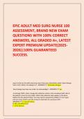  EPIC ADULT MED SURG NURSE 100 ASSESSMENT&comma; BRAND NEW EXAM QUESTIONS WITH 100&percnt; CORRECT ANSWERS&comma; ALL GRADED A&plus;&comma; LATEST EXPERT PREMIUM UPDATE&lpar;2025-2026&rpar;&vert;100&percnt; GUARANTEED SUCCESS&period;
