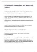 IDFX Module 1 questions well answered to pass 