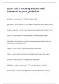 Apah unit 1 vocab questions well answered to pass graded A&plus;